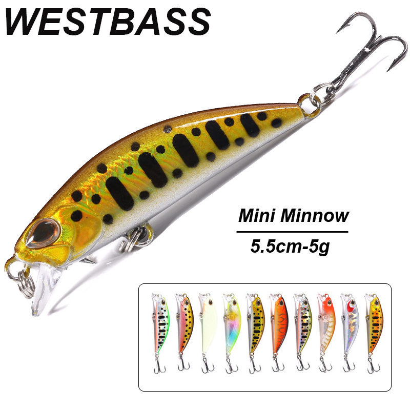 Fishing Lure Jerkbait - West低音-マイクロミノールアー,シンキングフィッシュベイト,人工ベイト,ウォブラー,ジャークベイト,55mm-5g