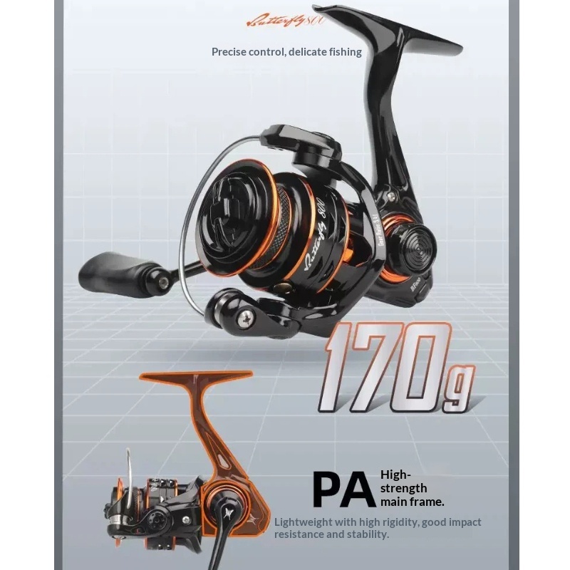Abu Garcia Reel Revo - バタフライスピニングリール 800 サイズ超軽量浅いスプール超軽量ルアー釣り淡水屋外釣り釣り人向け