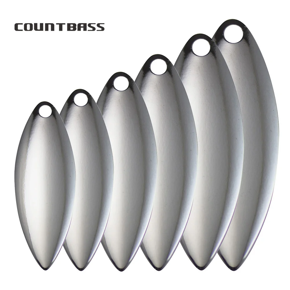 Fishing Lure Spinner - Countbass 50 個サイズ 1-6 ニッケル鋼ヤナギスピナーブレードスムーズ仕上げ、DIY スピナー餌釣りルアー、タックルクラフト