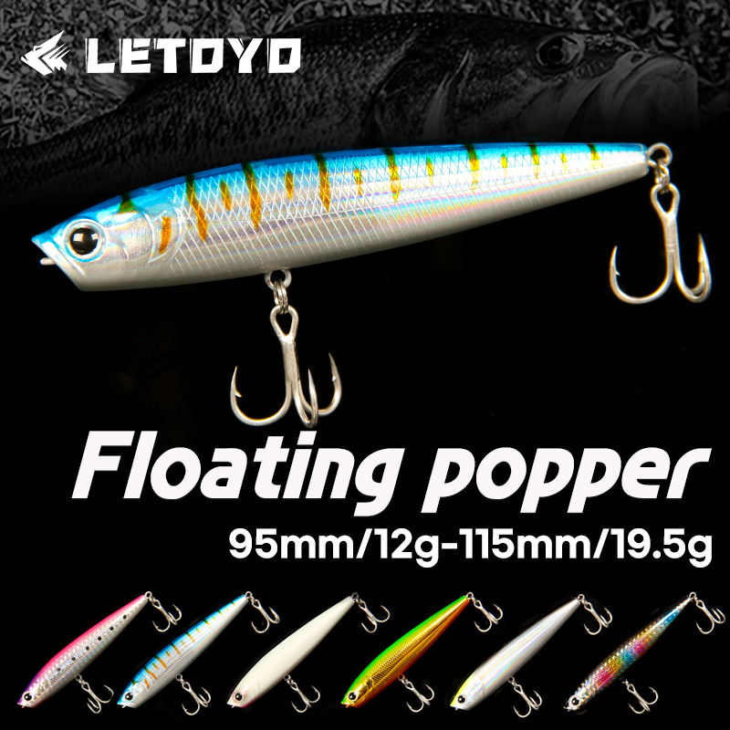 Fishing Lure Popper - LETOYO 12g/19.5g フローティングポッパー ルアー 遠投 トップウォーター
