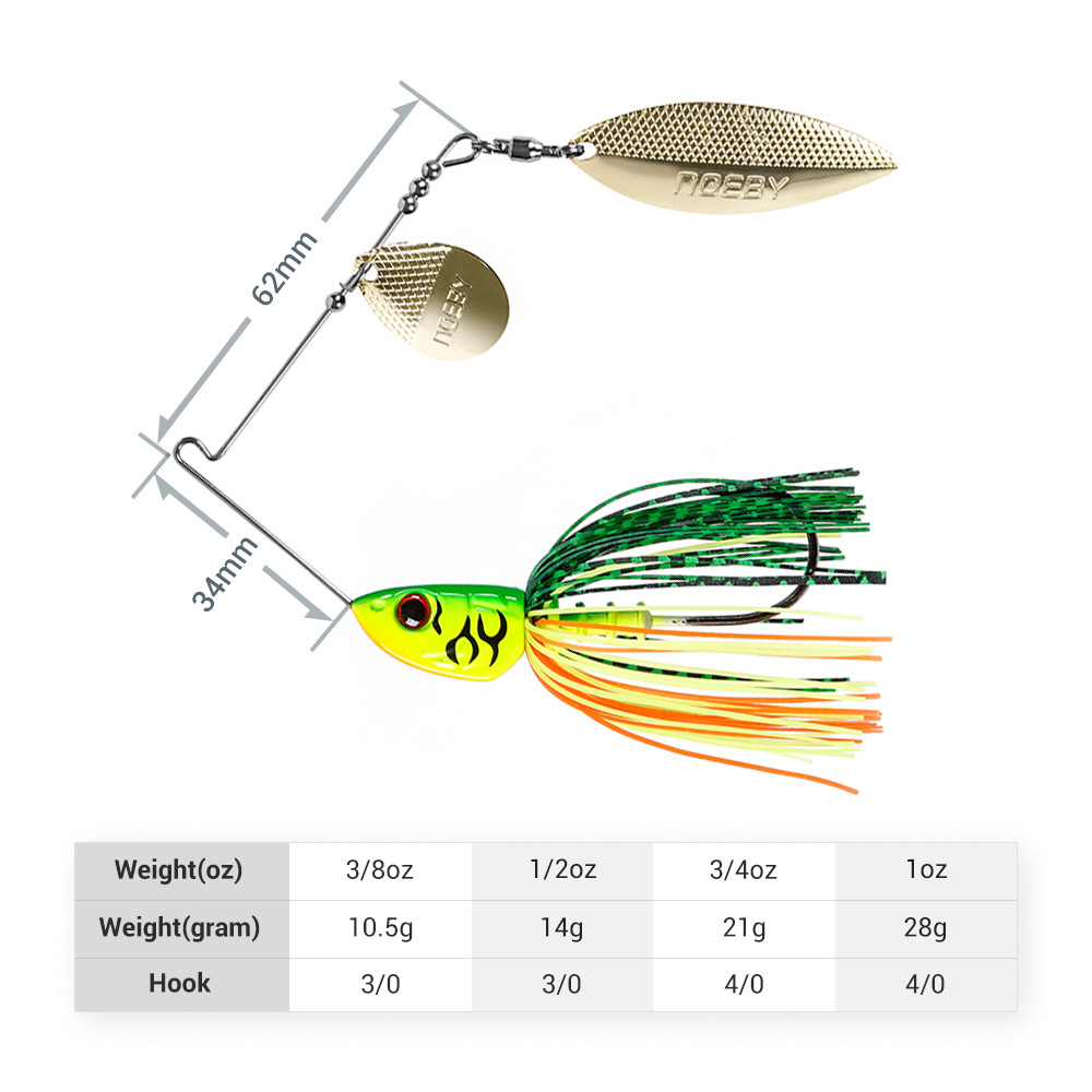 Noby-スピナーベイト10.5g,14g,21g,28g, - Fishing Lure Blade Bait のレビューと価格
