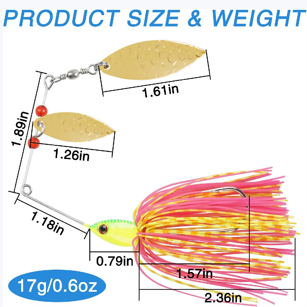 6個入りスピナーベイト釣りルアー、バズベイト、スピナーベイト - Fishing Lure Buzzbait のレビューと価格