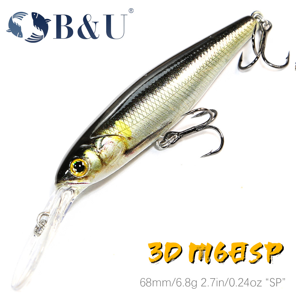 B & u-人工釣りルアー,3Dプリント,ミノー,ジャークベ - Fishing Lure Jerkbait のレビューと価格