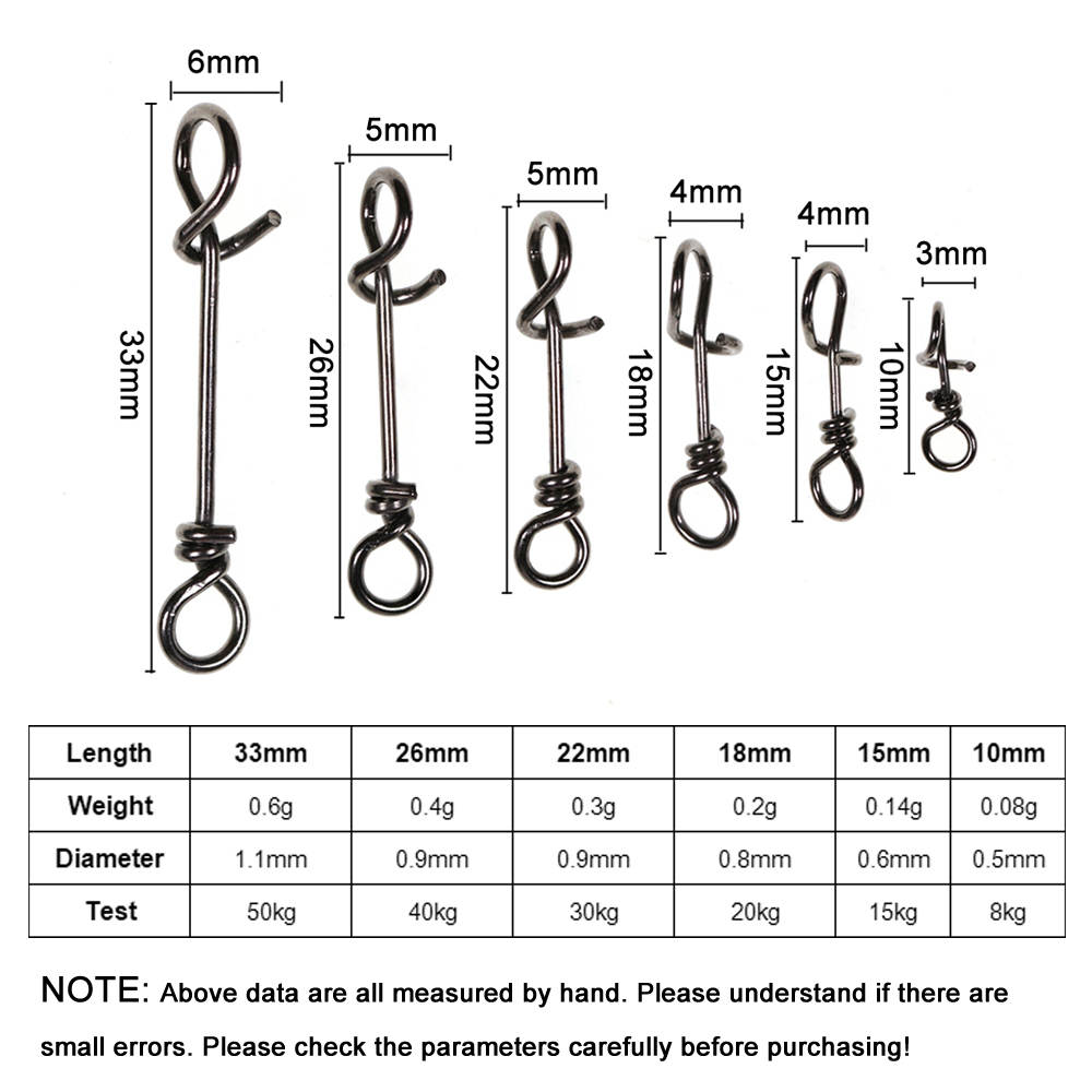 Bimoo 50 個ステンレス鋼クイックロックスナップスプリ - Fishing Lure Accessories のレビューと価格